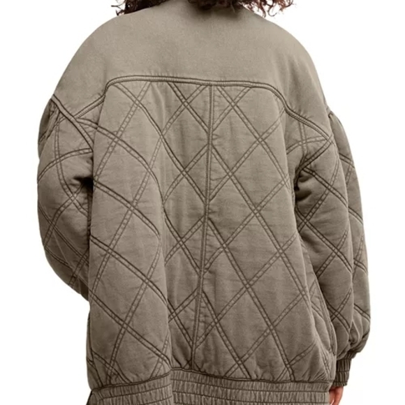 Free People Quilted Puffer Jacket in Olive Size M Nwot - Picture 2 of 12